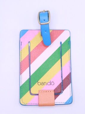 ban.do Striped Luggage Tag in Pink, Green, Yellow, Blue